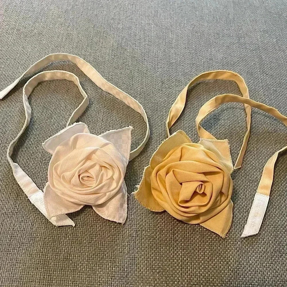 Paperwhite Flower Hair Ribbons - Pair